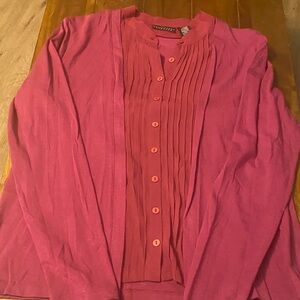 Apostrophe Fuchsia Button-Up Women's Cardigan